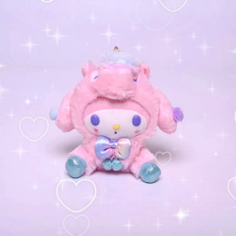 My Melody unicorn-theme plush keychain